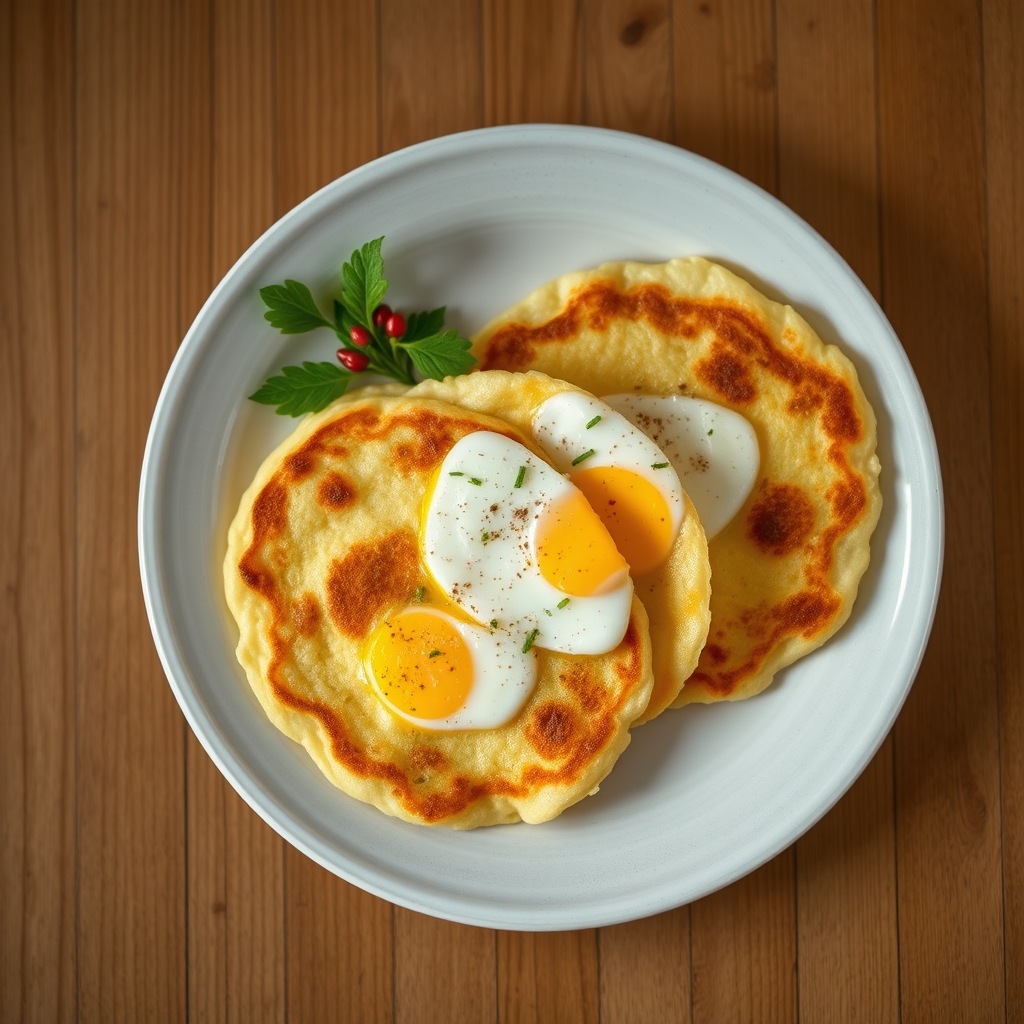 Arepas au fromage et aux oeufs