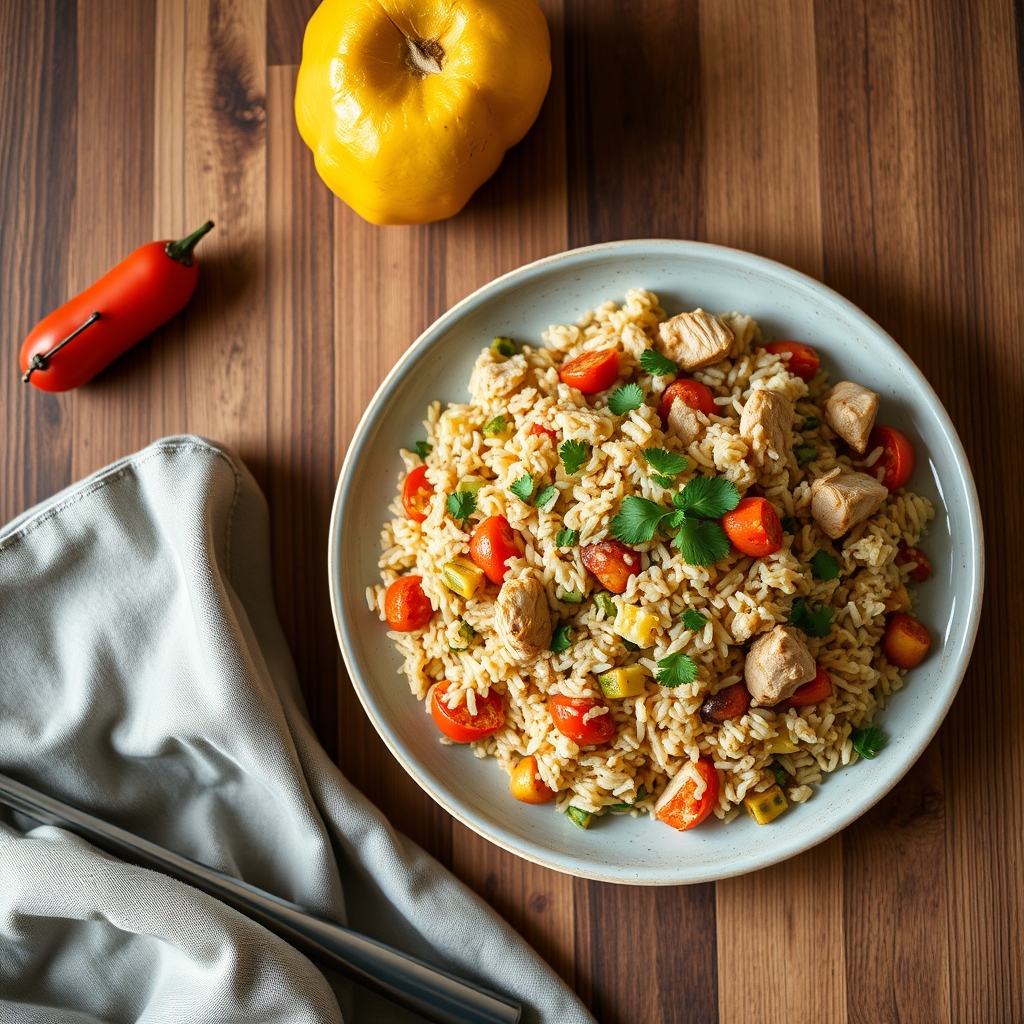 Arroz chaufa au poulet