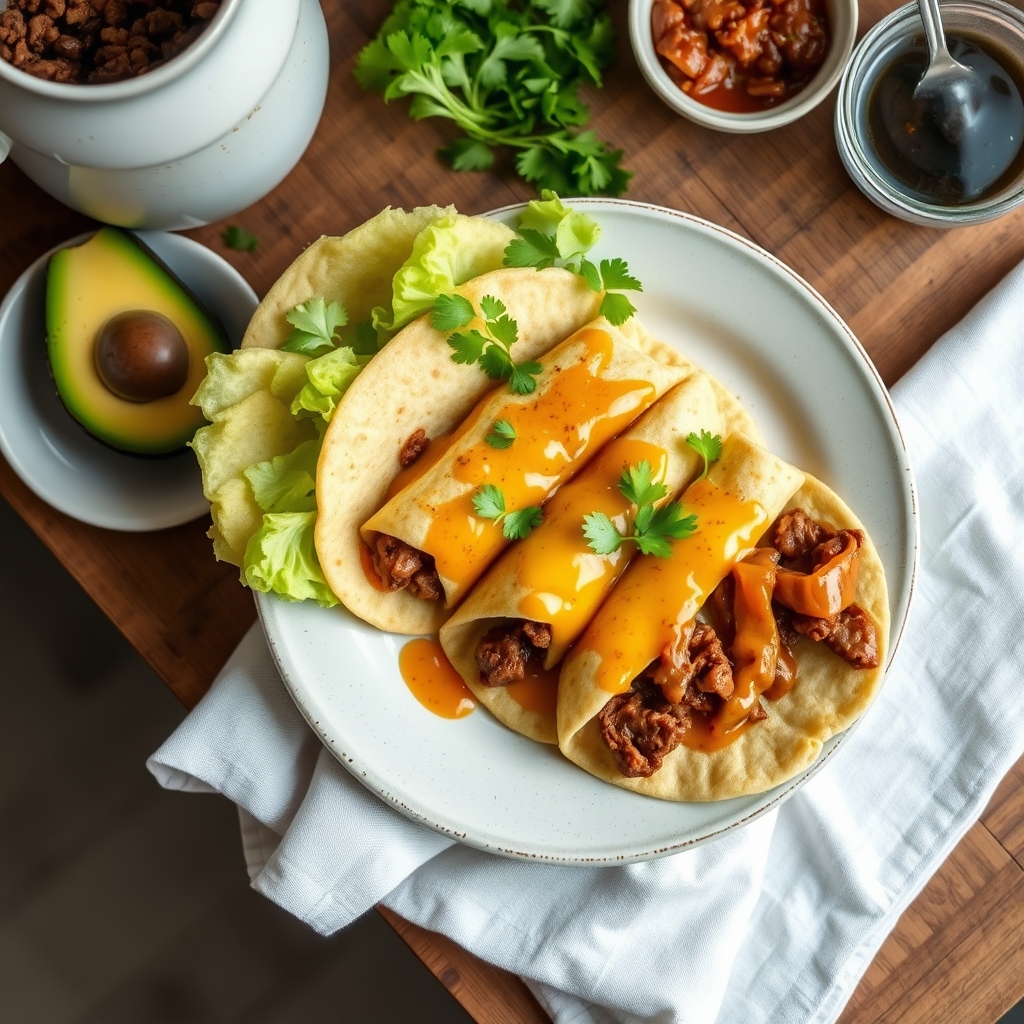 Baleadas de boeuf et de fromage