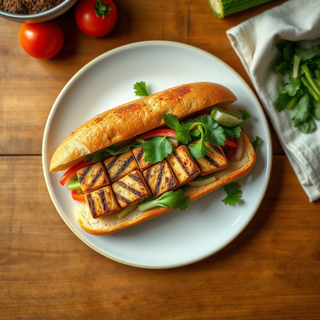Bánh mì au tofu grillé