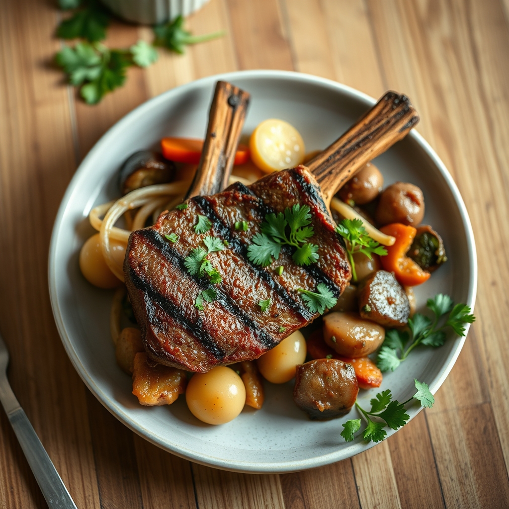 Bol de lomo de bœuf à la coriandre