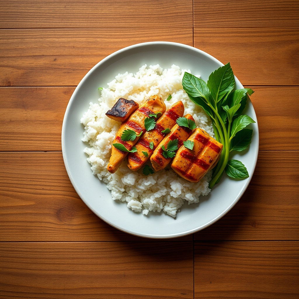 Bol de riz thaï au poulet grillé