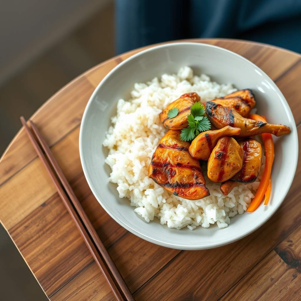 Bol de riz thaï au poulet grillé