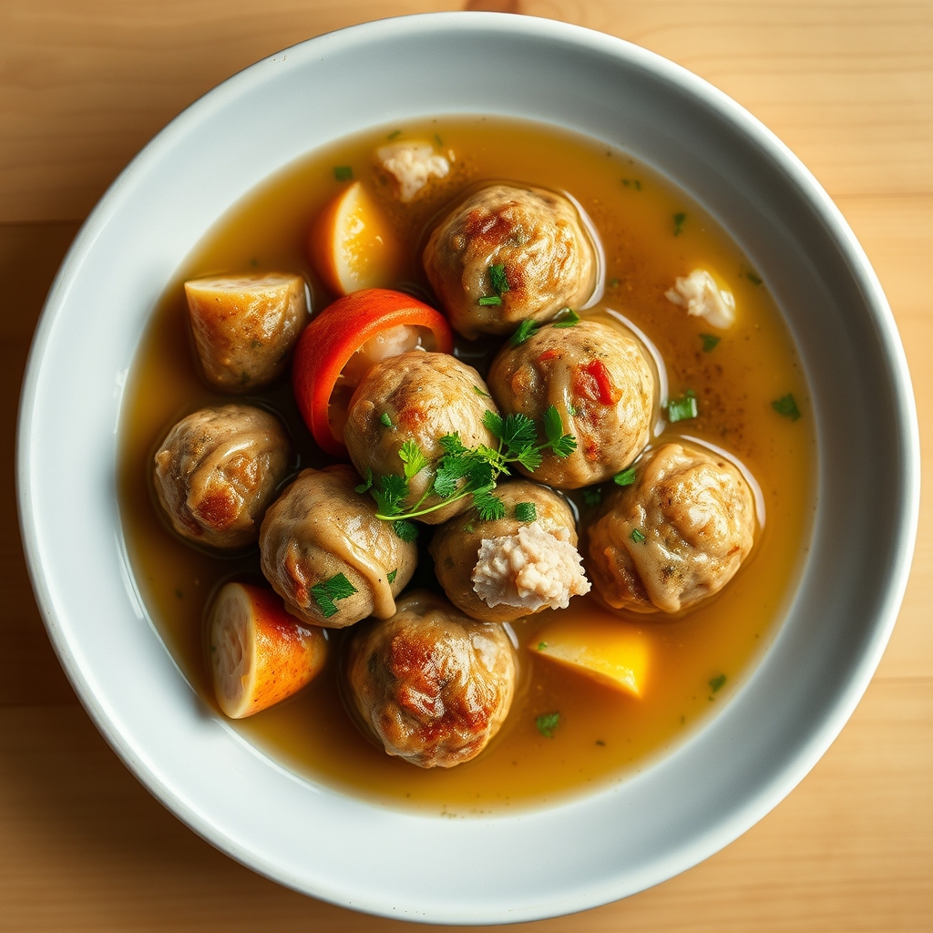 Boulettes de dinde au bouillon de poulet