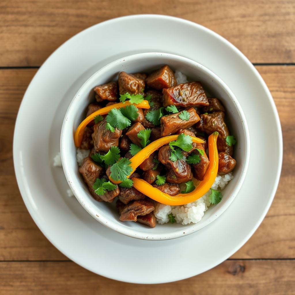 Bowl de lomo de bœuf à la coriandre