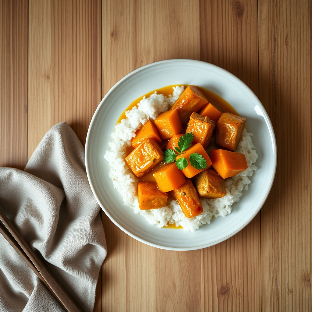 Cà ri gà au poulet et patates douces