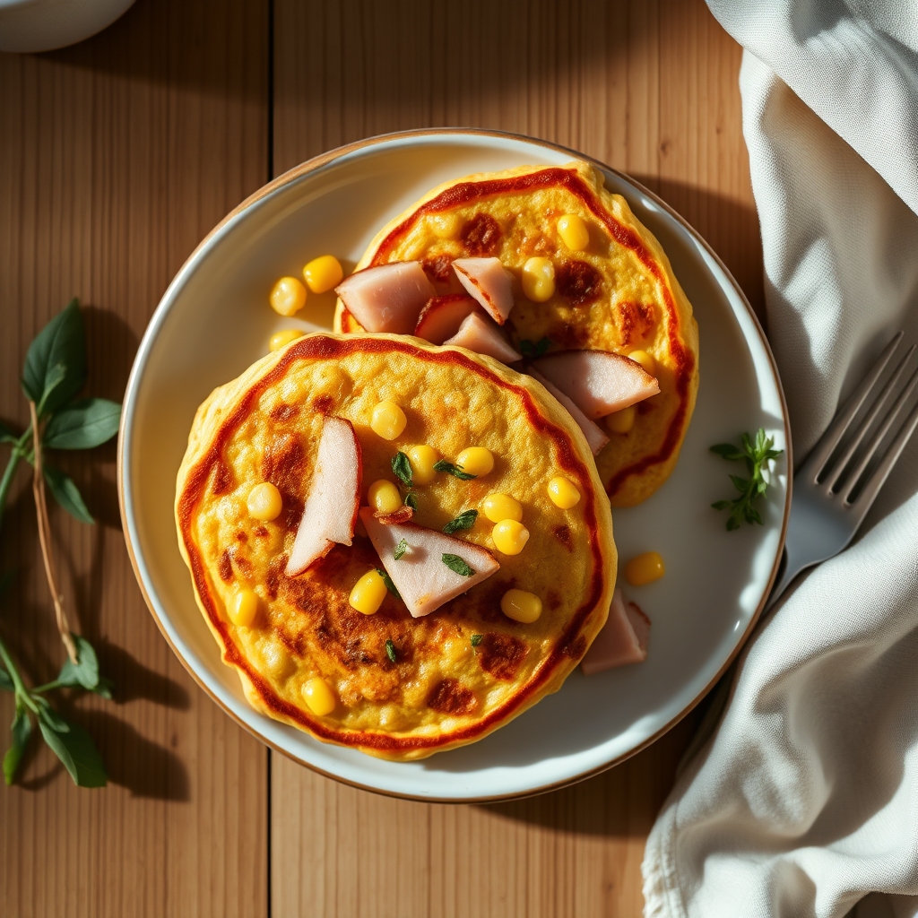 Cachapas au fromage et jambon
