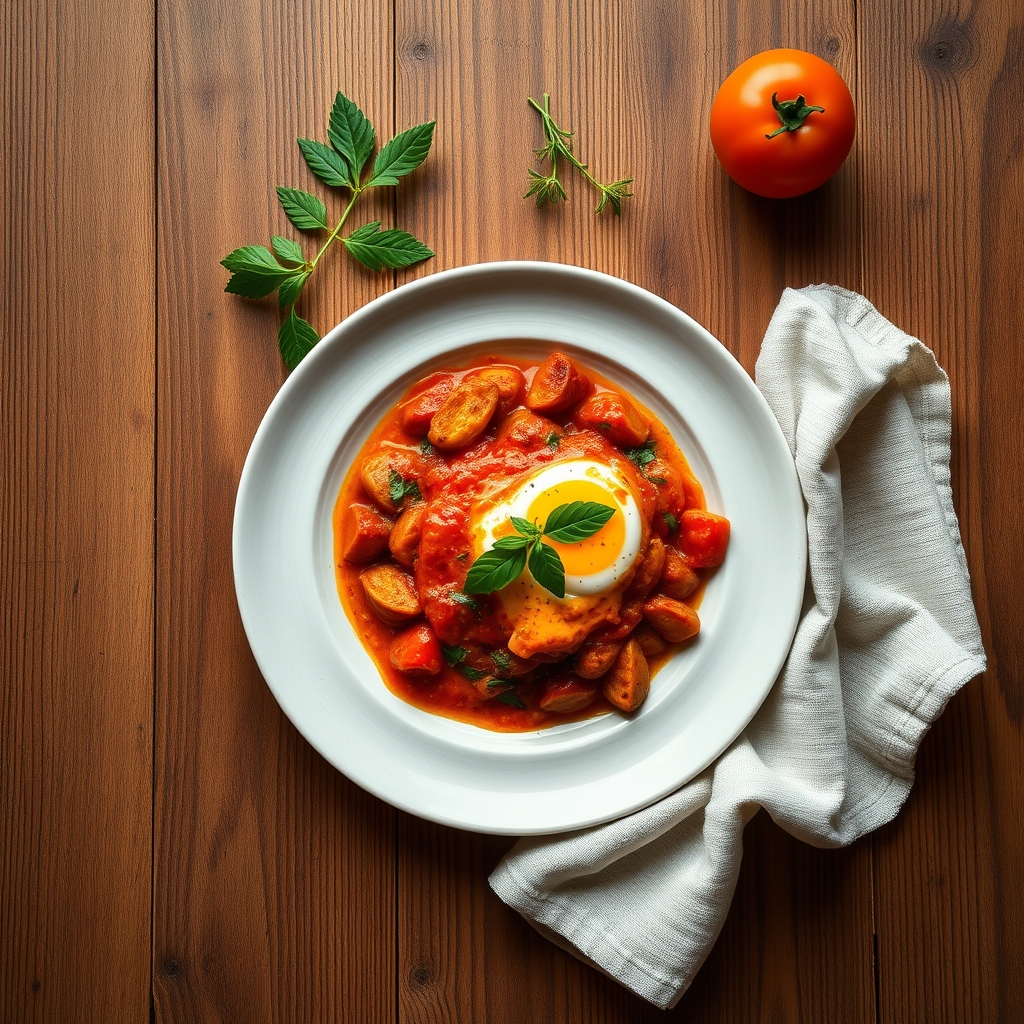 Chakchouka aux tomates et aux œufs