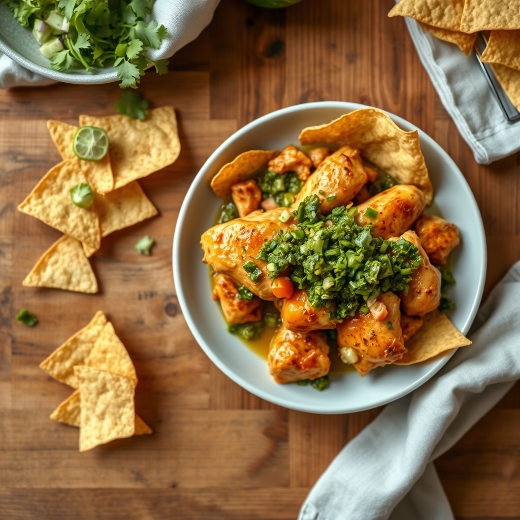 Chilaquiles verts au poulet