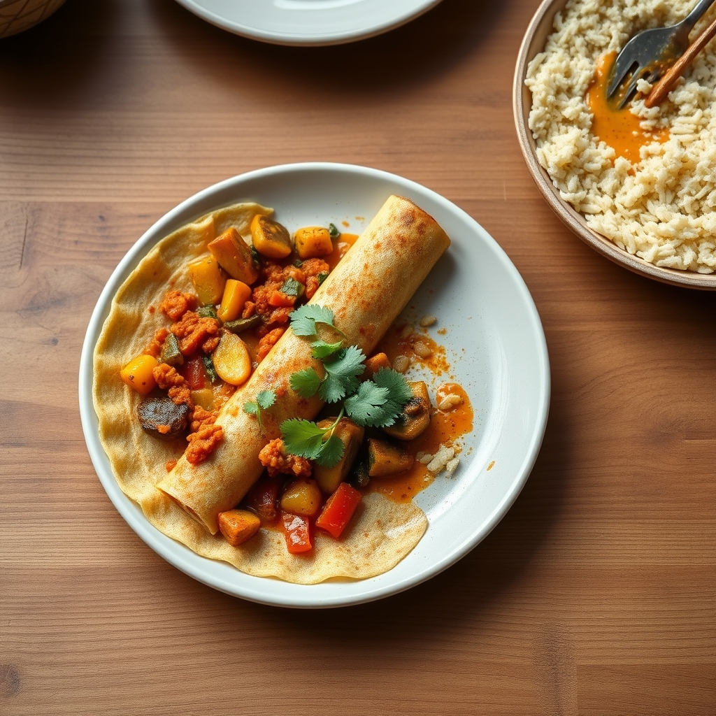 Crêpes aux épices et légumes