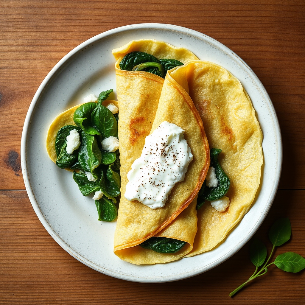 Crêpes aux épinards et ricotta