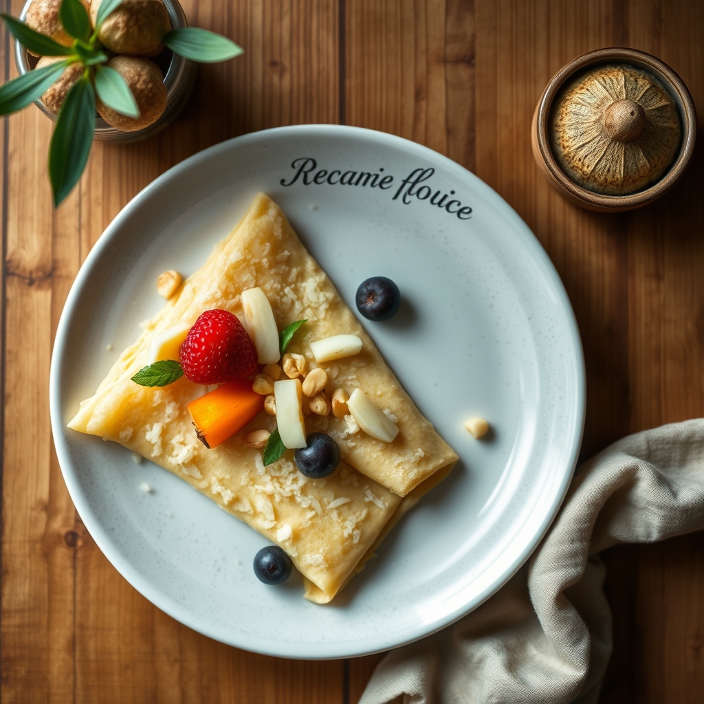 Crêpes aux fruits et noix de macadamia