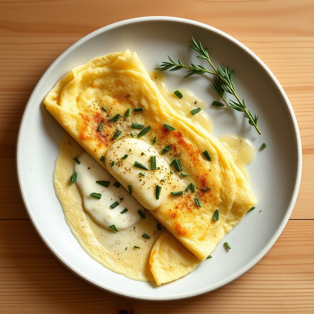 Crêpes aux herbes et fromage