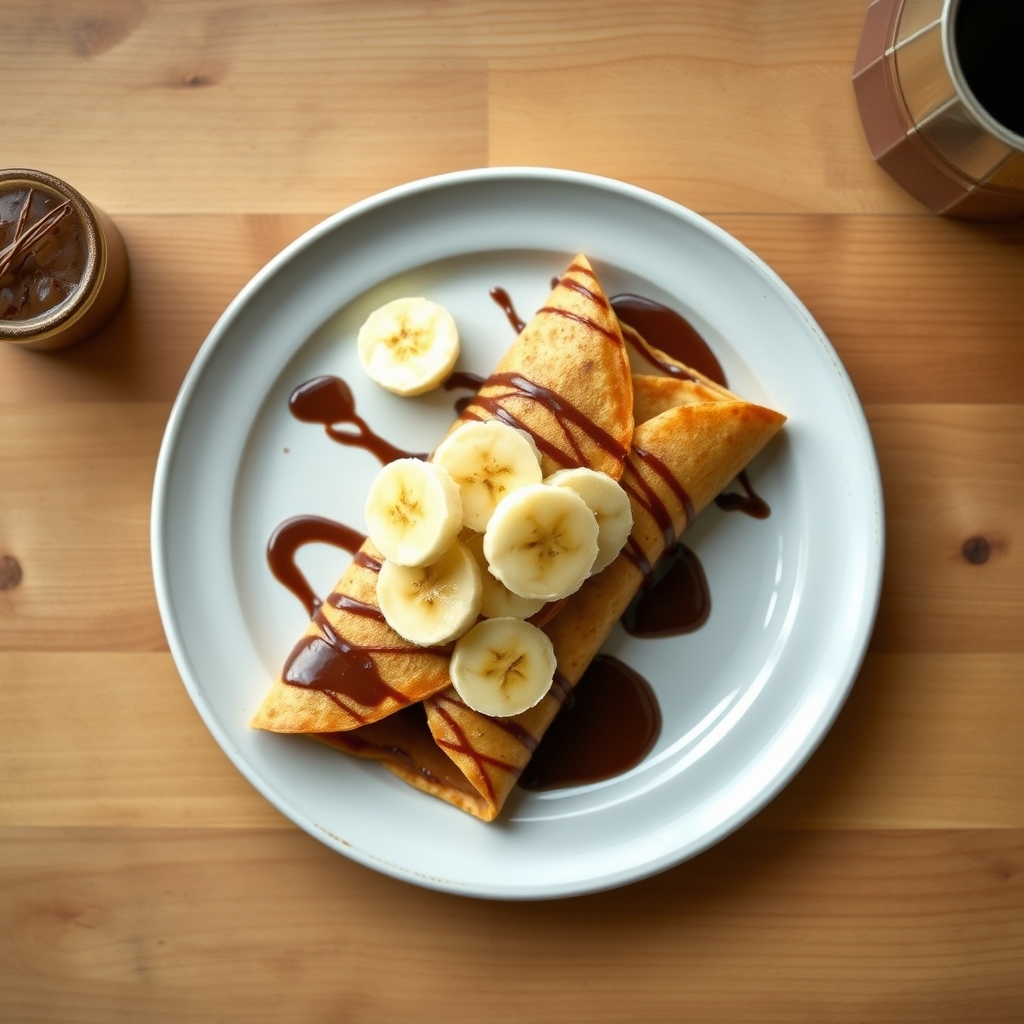 Crepes de banane et chocolat noir