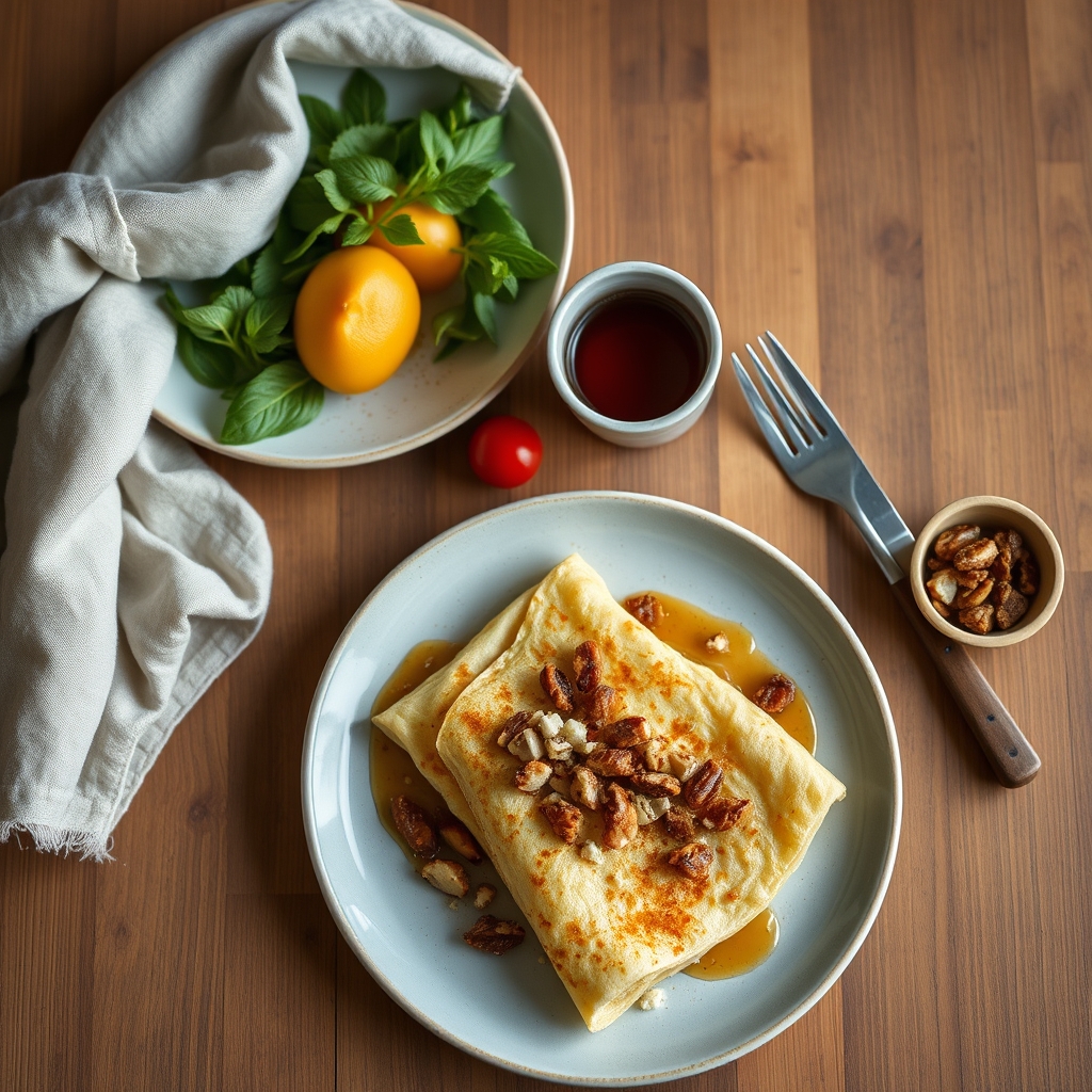 Crêpes grecques au miel et aux noix