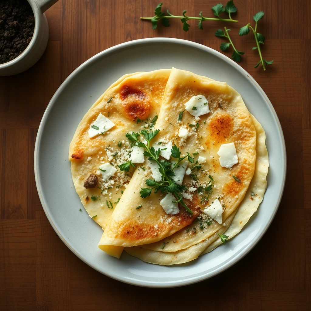 Crêpes libanaises aux herbes et fromage