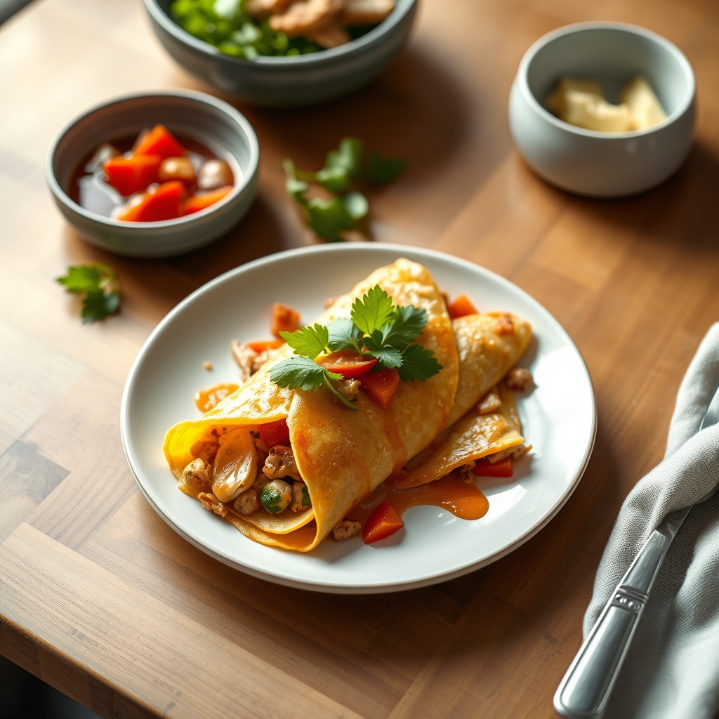 Crêpes Thaïes Au Poulet