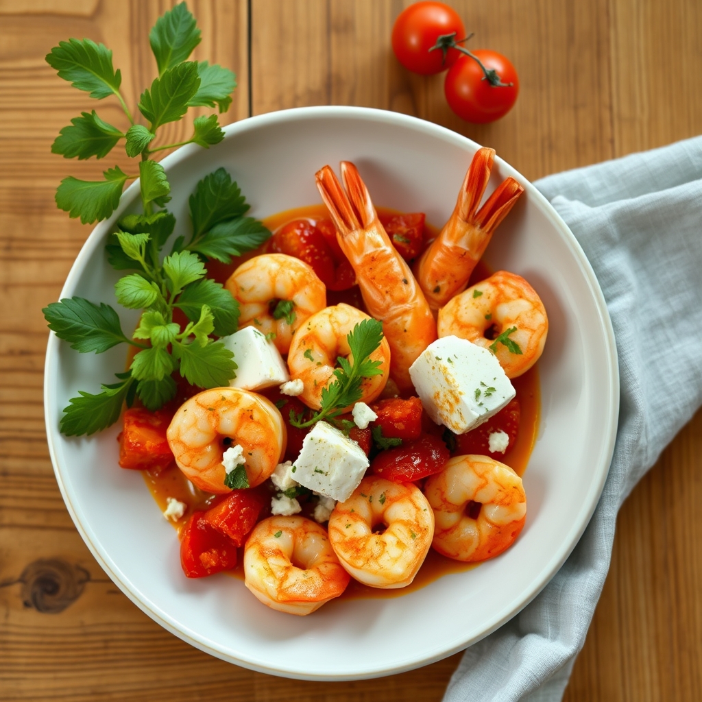 Crevettes saganaki