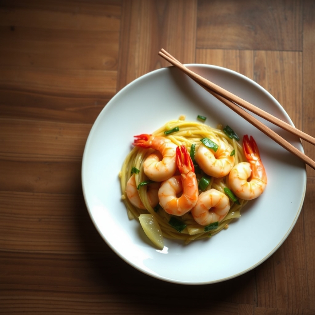 Crevettes sautées au beurre et citronnelle