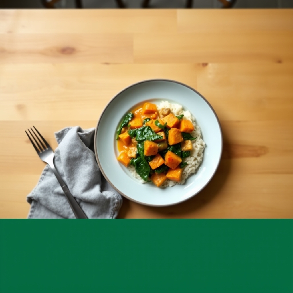 Curry de dinde aux épinards et patate douce