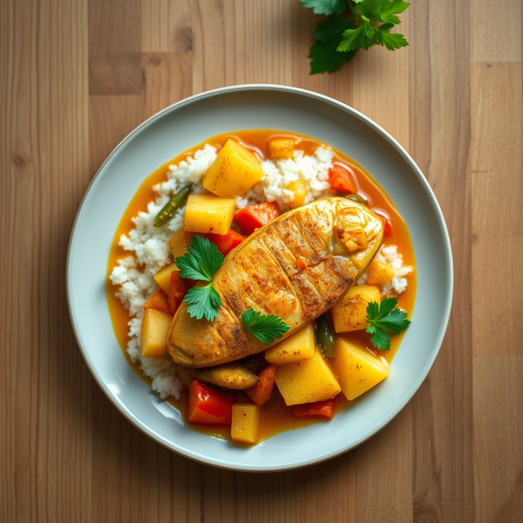 Curry rouge au poisson