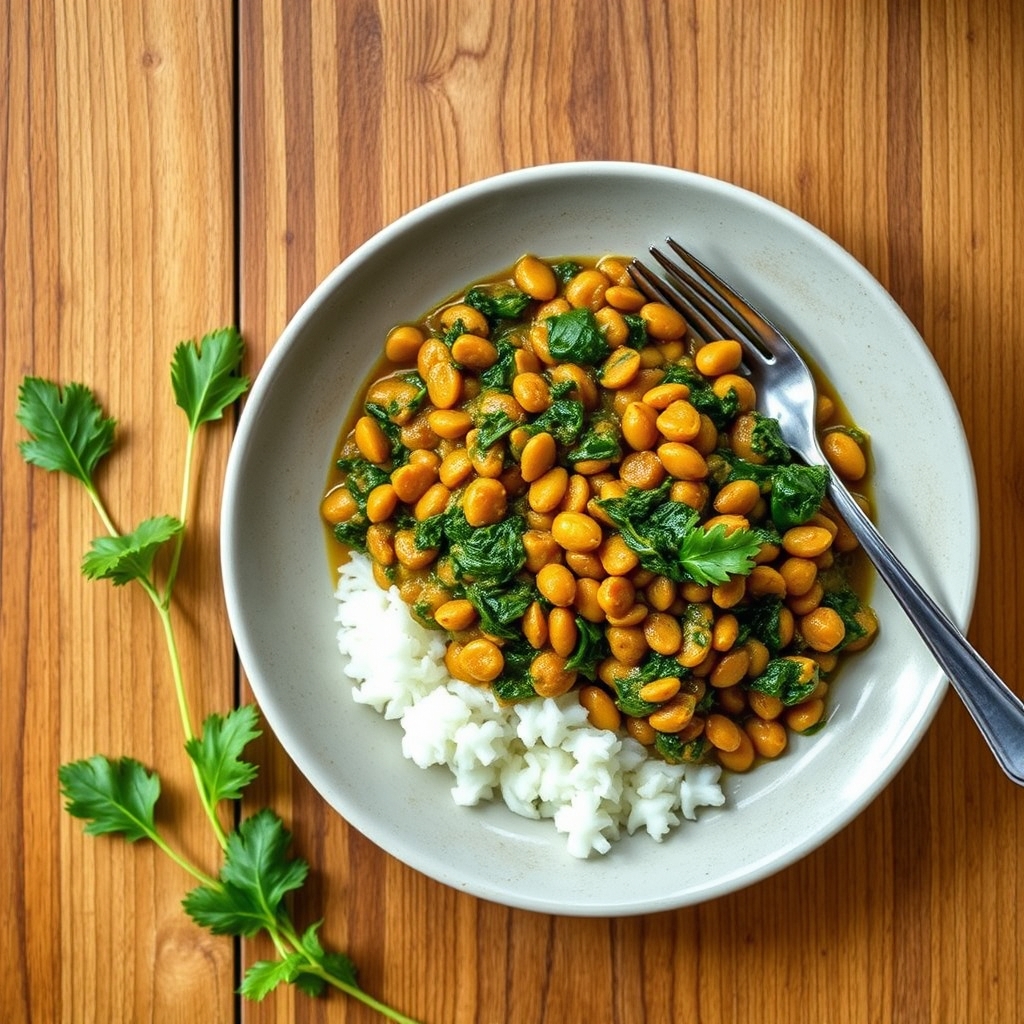 Dal coco et epinards