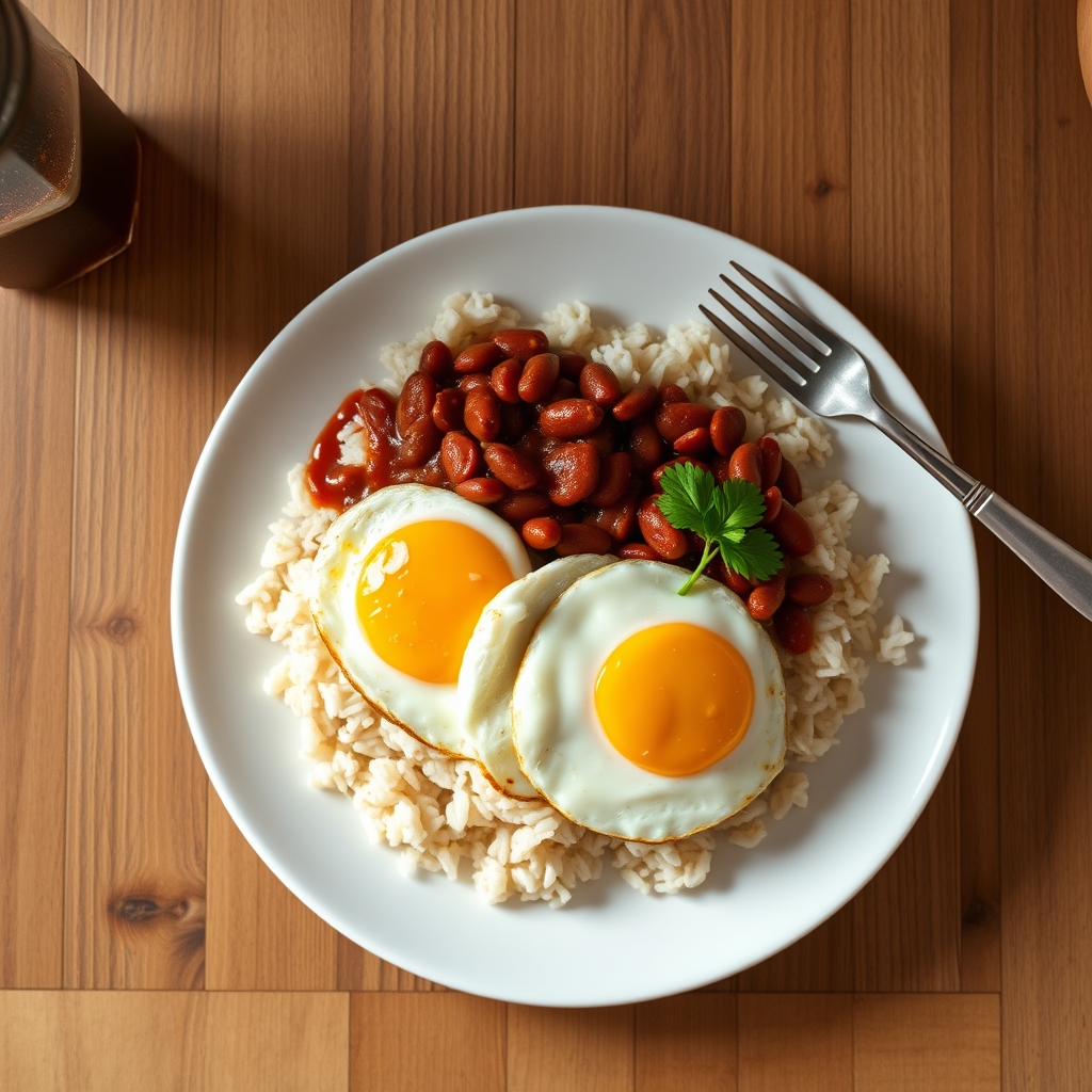 Gallo pinto aux haricots rouges