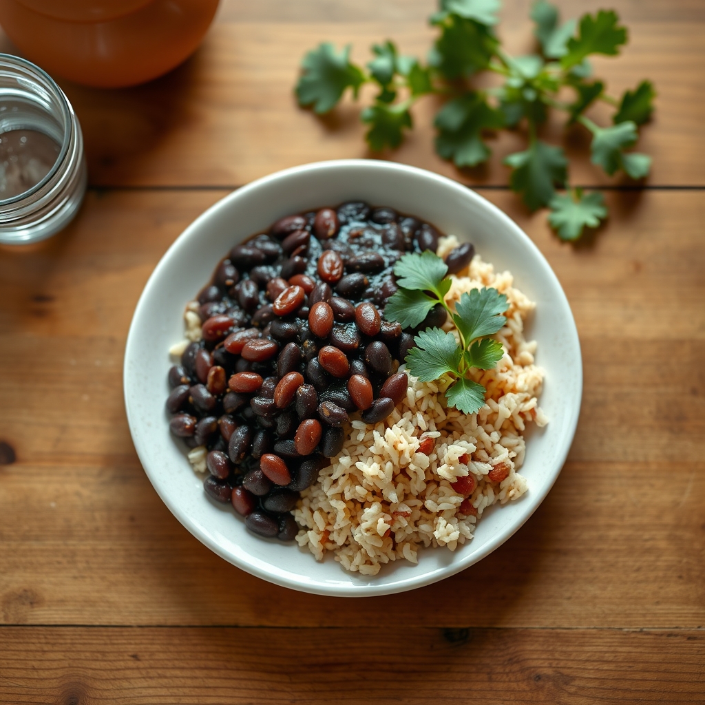 Haricots noirs et riz créole