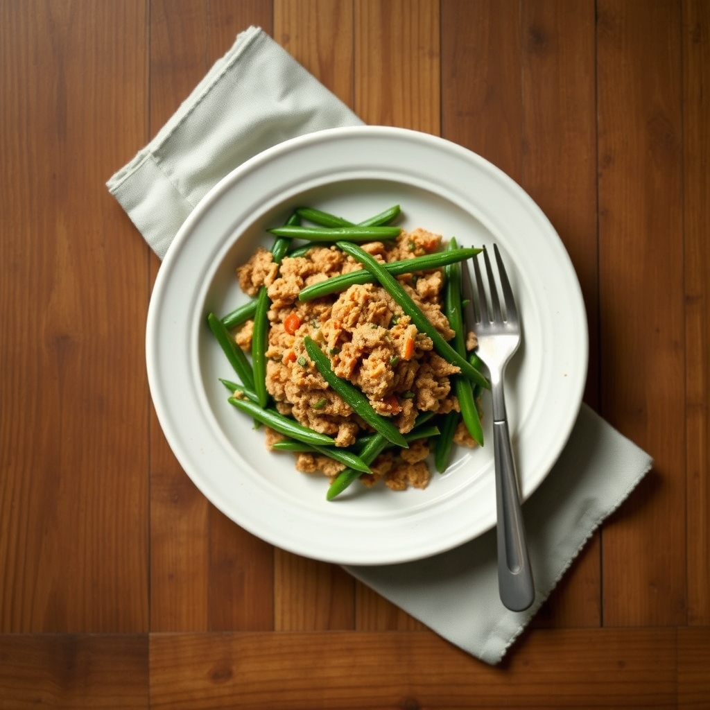 Keema de dinde aux haricots verts