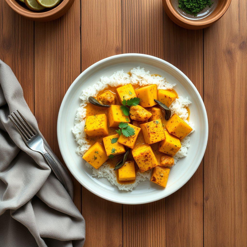 Korma de tofu et courge