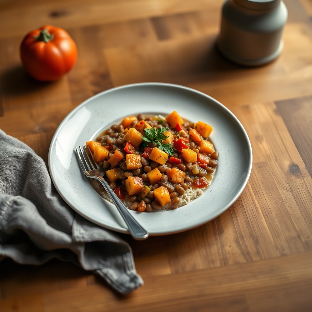 Lentilles grecques à la courge