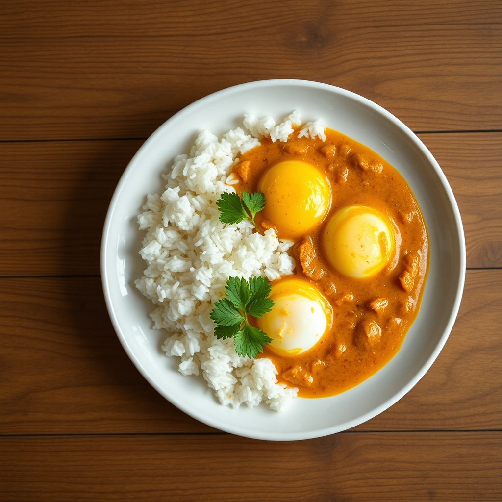 Oeufs au curry et riz basmati