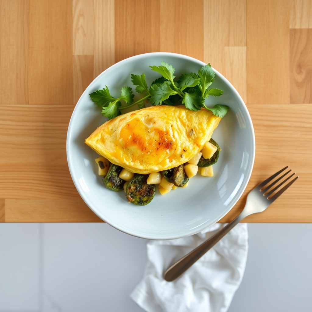 Omelette de plantain et fromage de chèvre