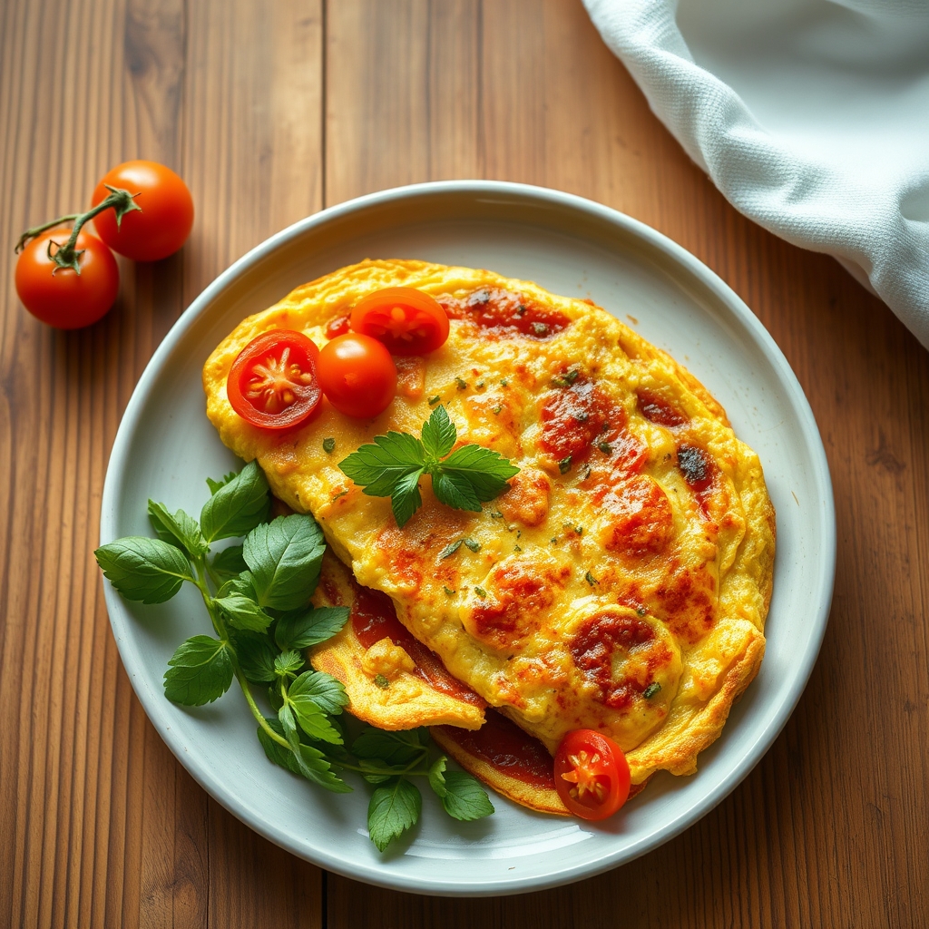 Omelette grecque aux tomates