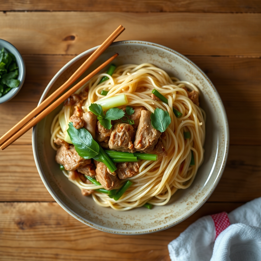 Pad see ew au porc