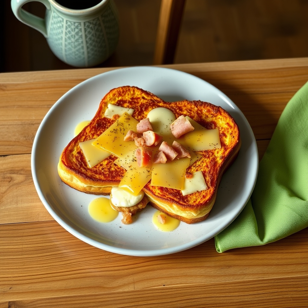 Pain Doré au Fromage et Jambon