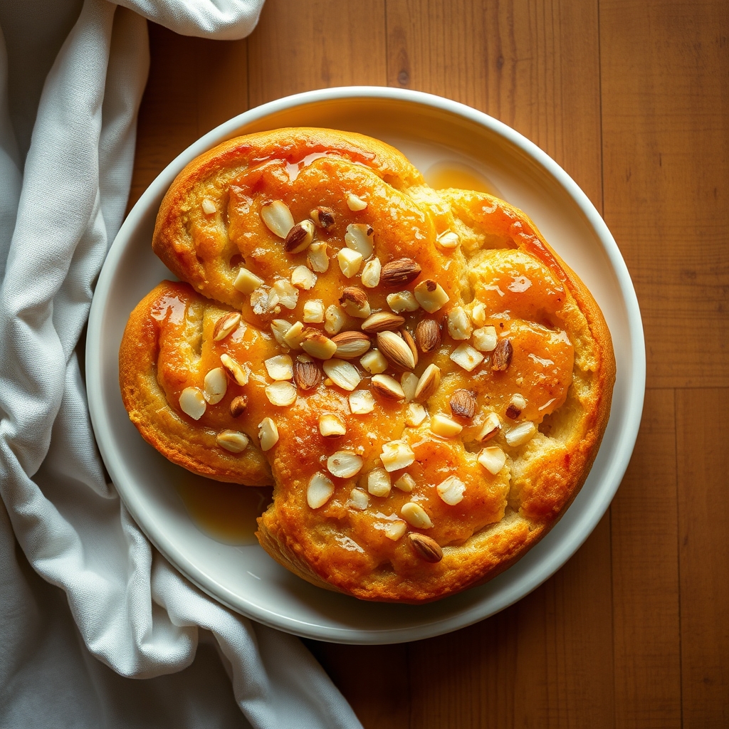 Pain doré aux amandes et au miel