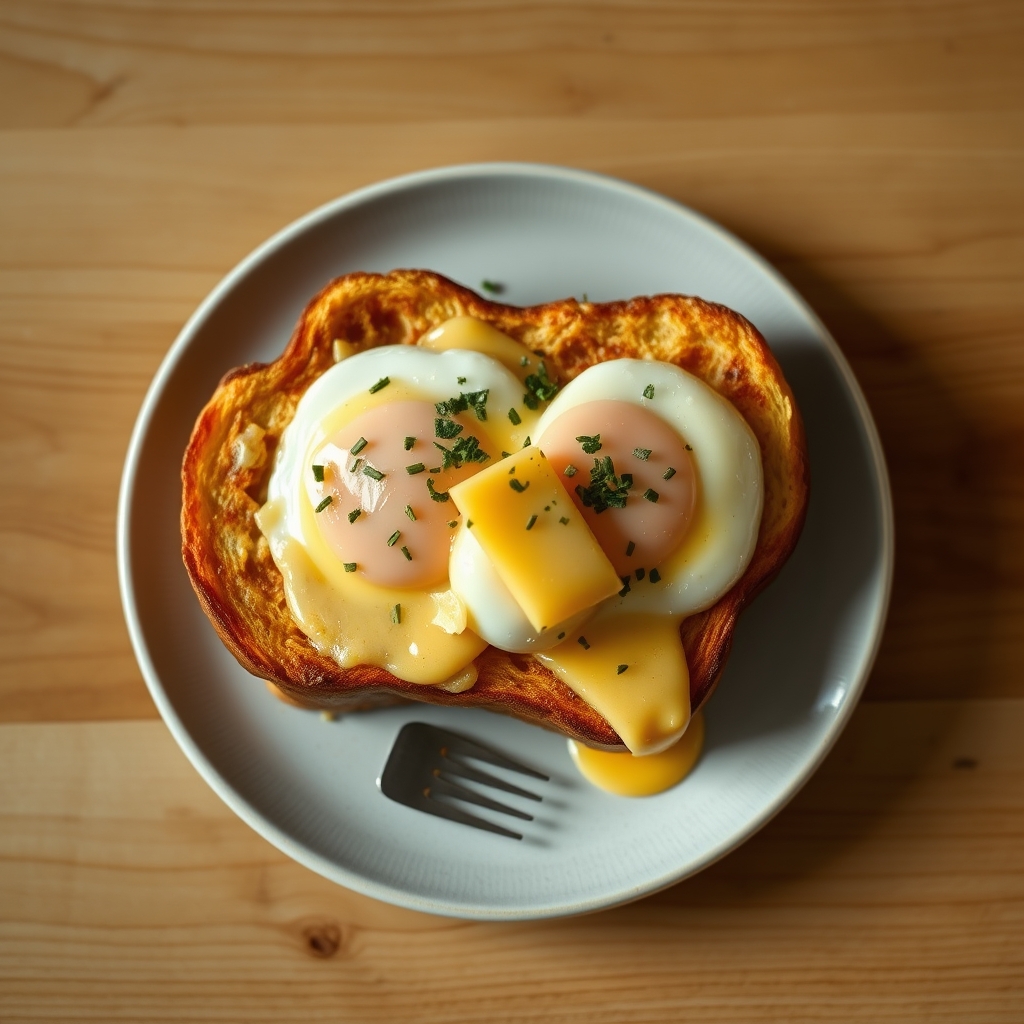 Pain doré aux oeufs et fromage