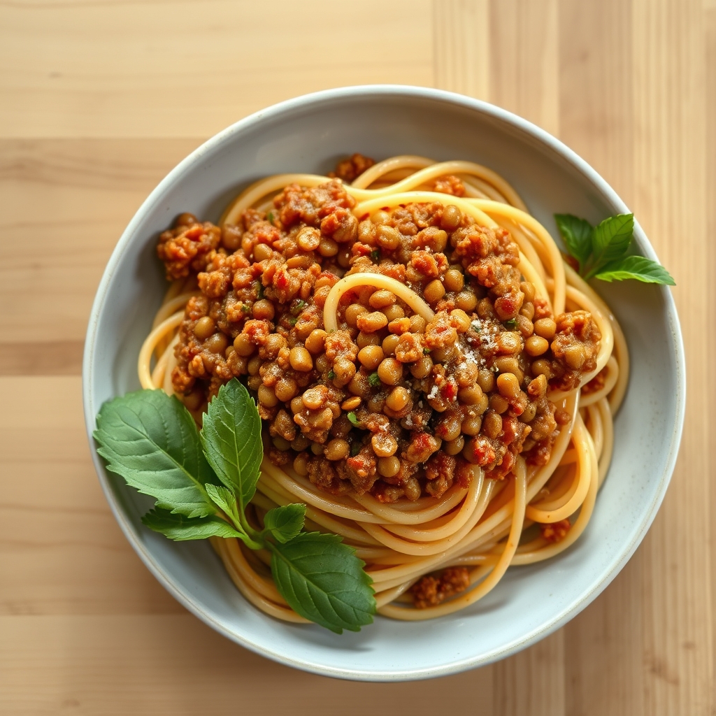 Pâtes à la bolognaise végétarienne