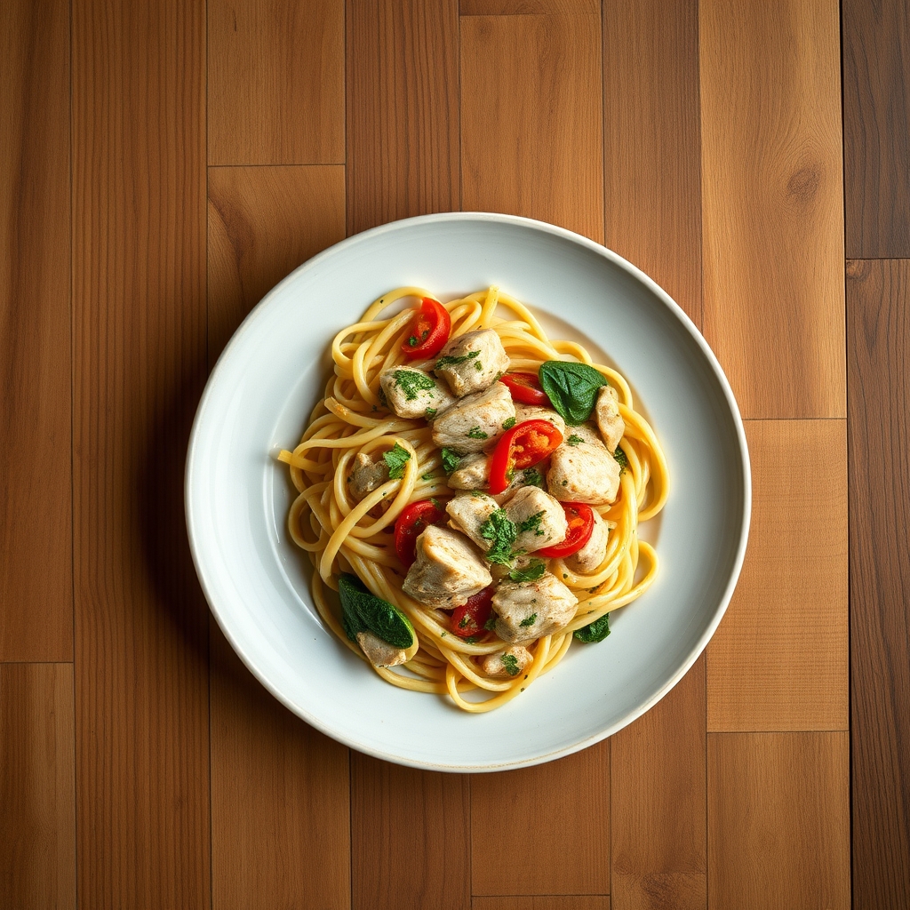 Pâtes au poulet et aux légumes