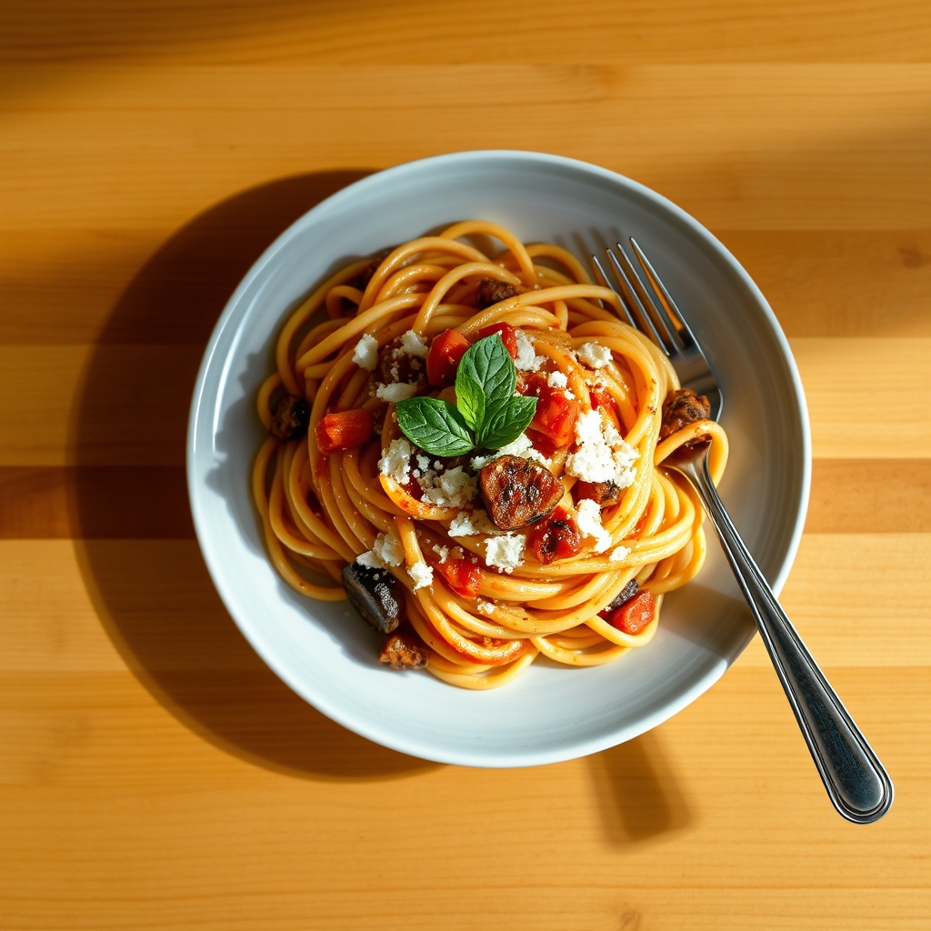 Penne aux aubergines pimentées