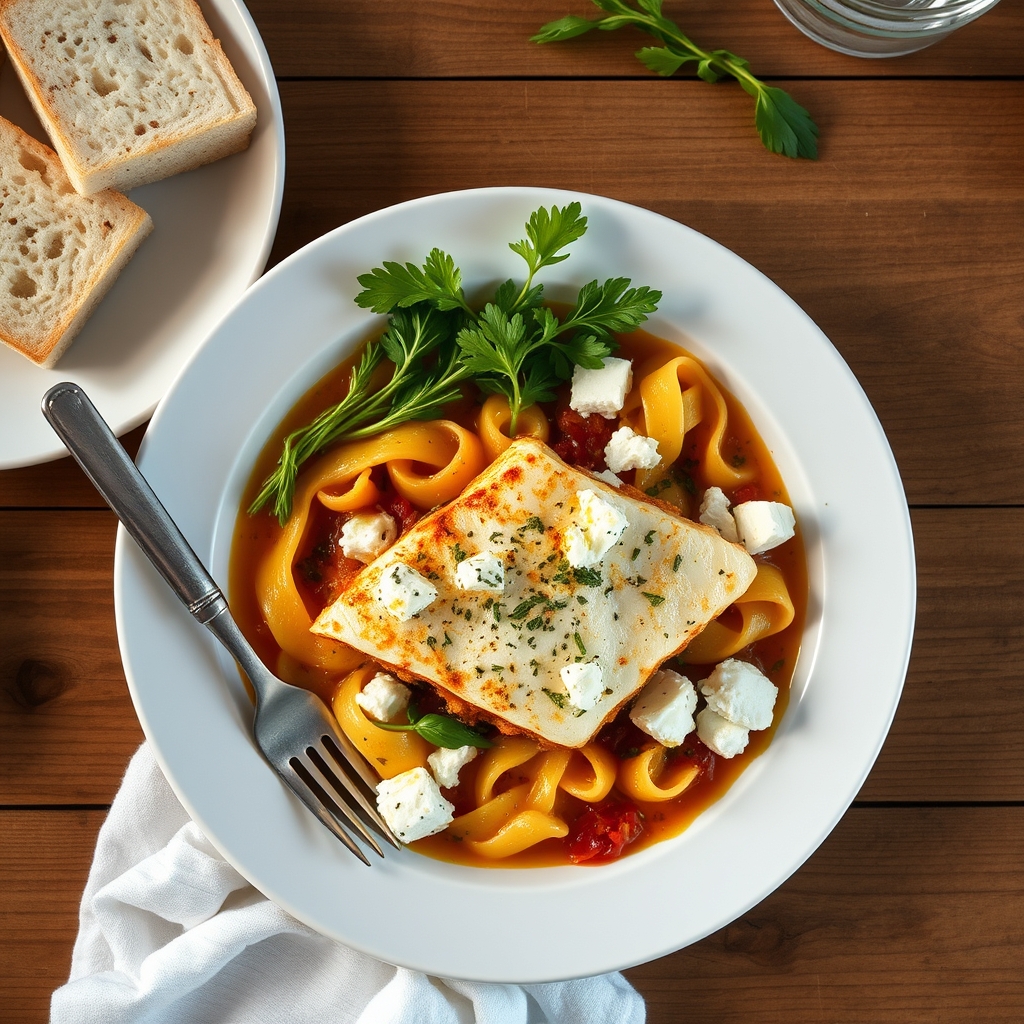 Poisson blanc façon saganaki