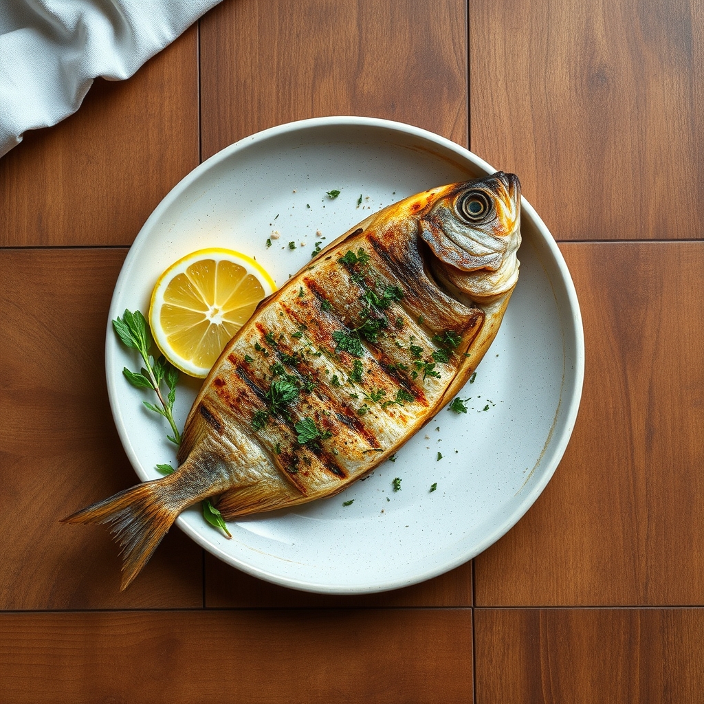 Poissons libanais grillés aux herbes