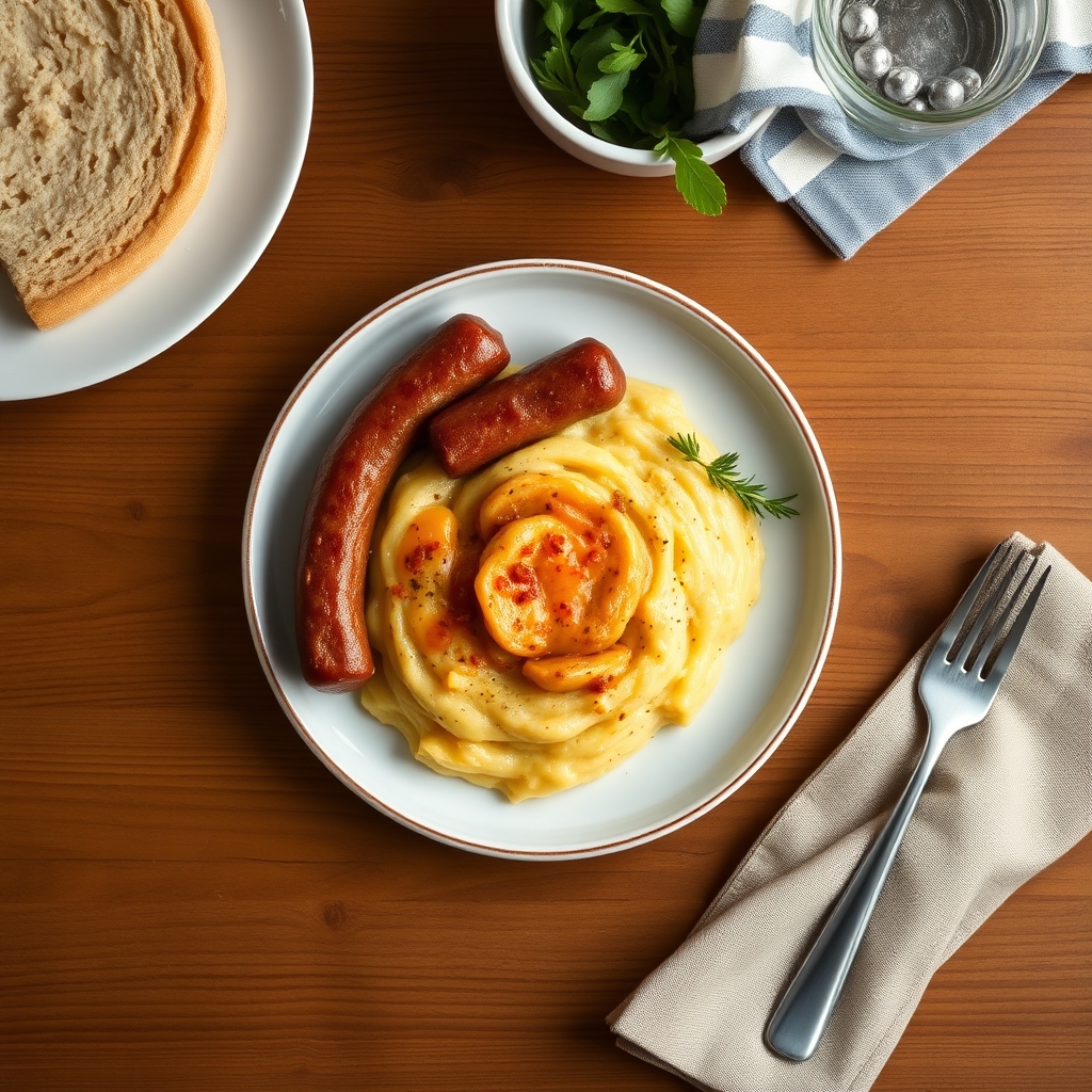 Polenta crémeuse aux saucisses