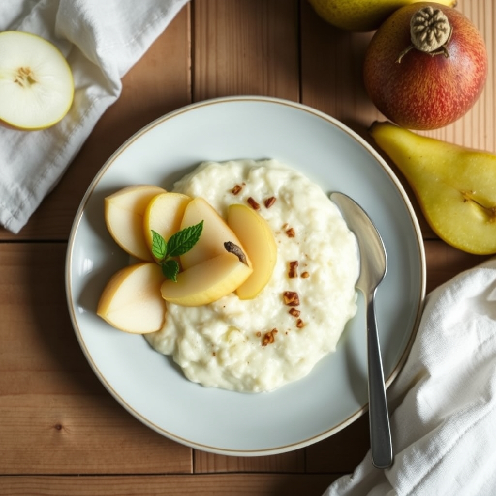 Porridge à la ricotta et poire