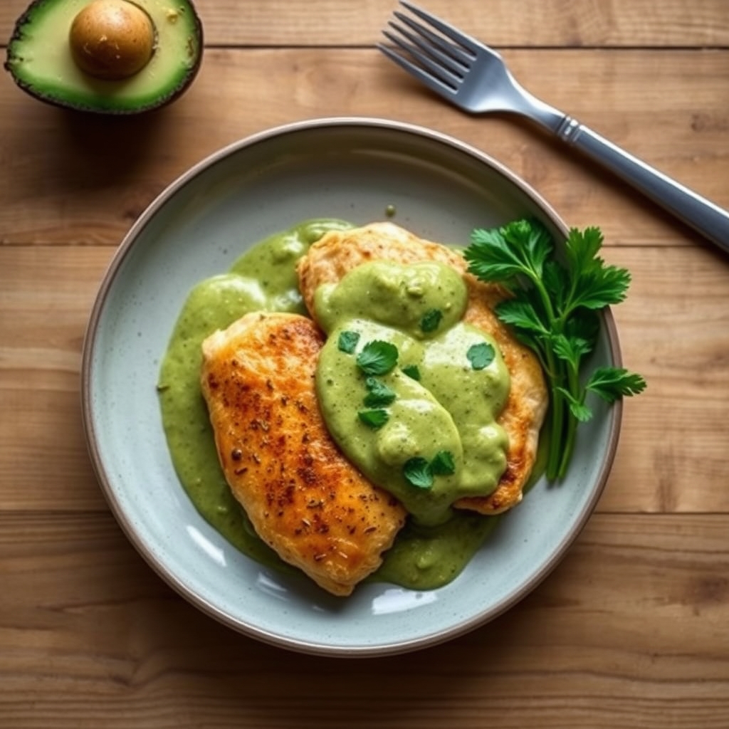 Poulet à la sauce d'avocat