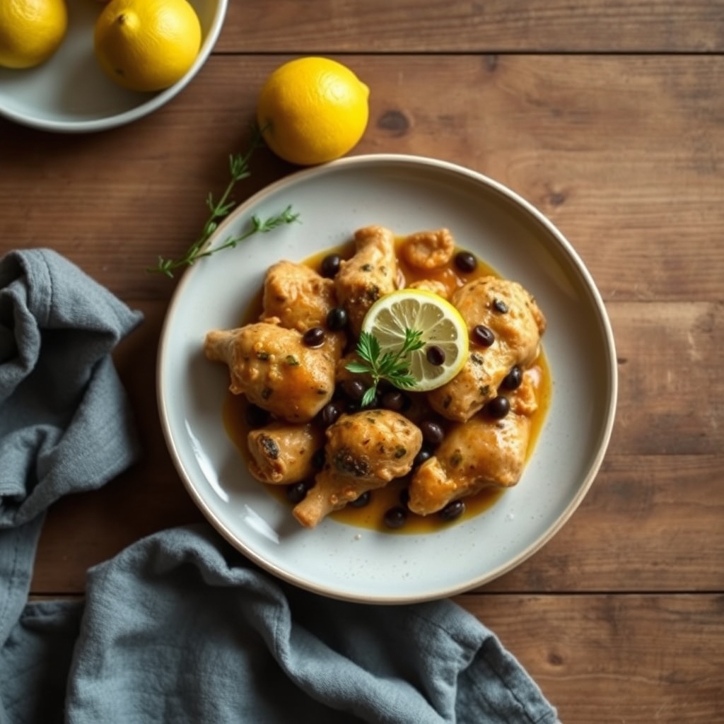 Poulet au citron et aux olives