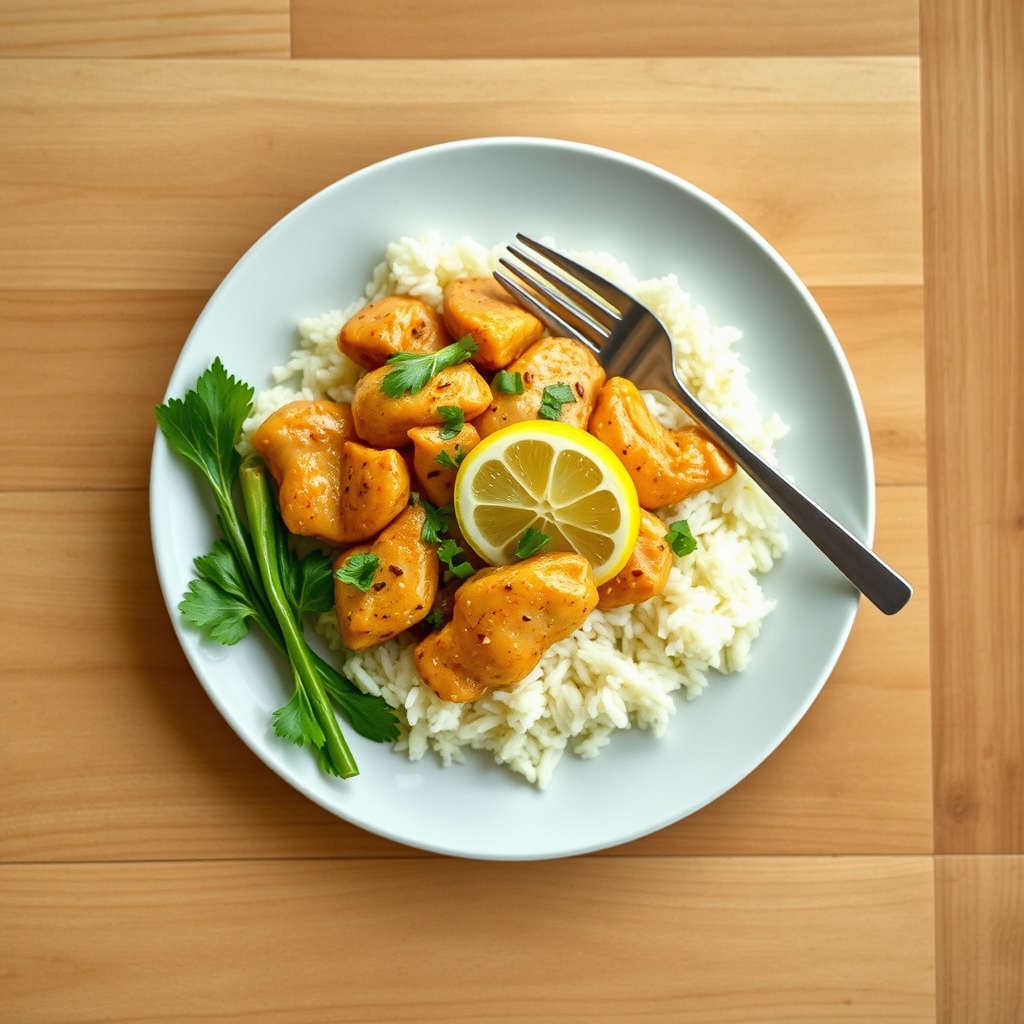 Poulet au citron et riz