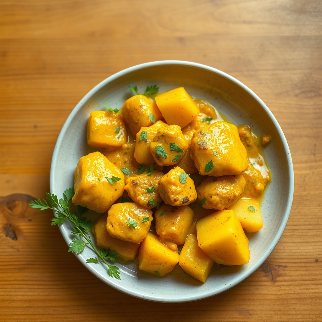 Poulet au curry jaune