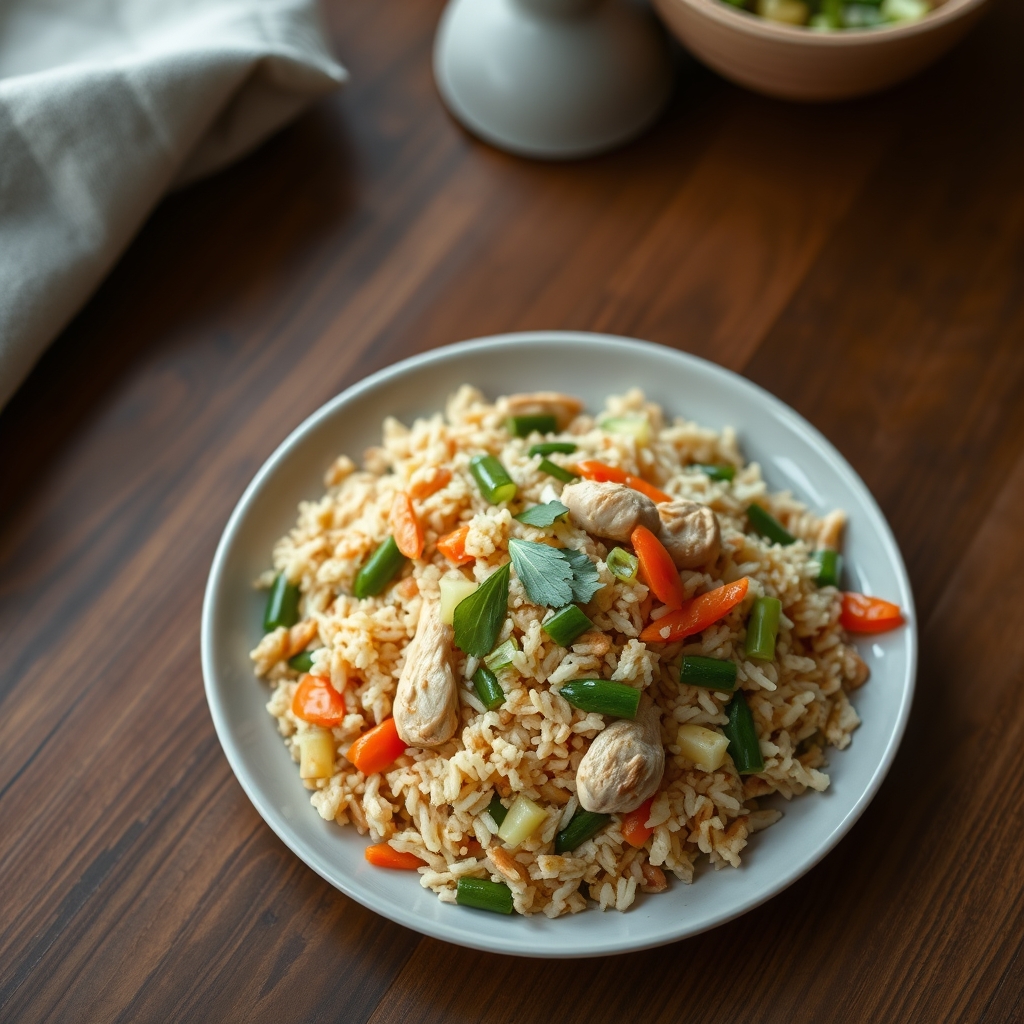 Poulet au riz et aux légumes